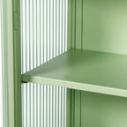 27.56Glass Doors Modern Two-door Wall Cabinet with Featuring Three-tier Storage for Entryway Living Room Bathroom Dining Room