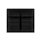 27.56Glass Doors Modern Two-door Wall Cabinet with Featuring Three-tier Storage for Entryway Living Room Bathroom Dining Room