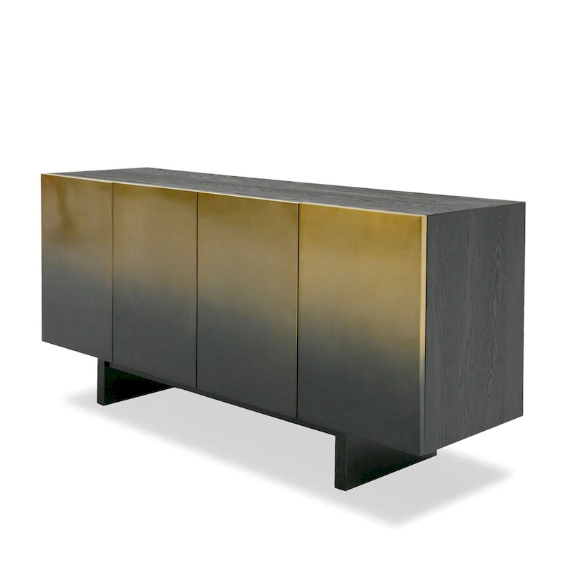 Glam Black Ash & Gradient Stainless Steel Buffet
