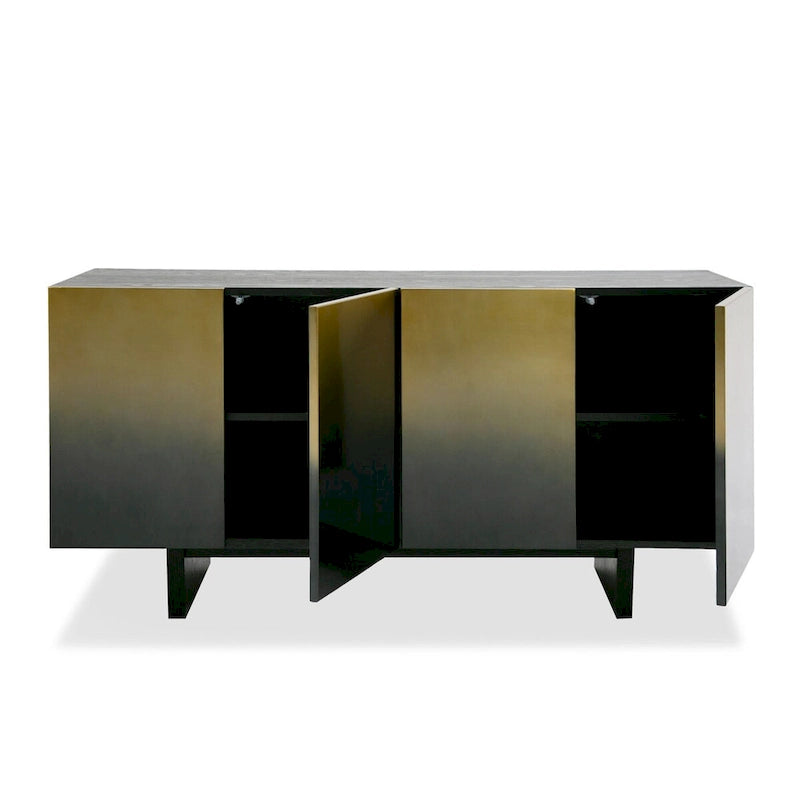 Glam Black Ash & Gradient Stainless Steel Buffet