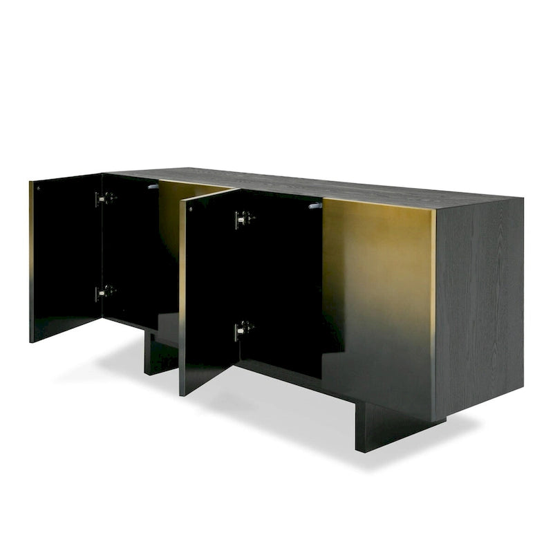 Glam Black Ash & Gradient Stainless Steel Buffet