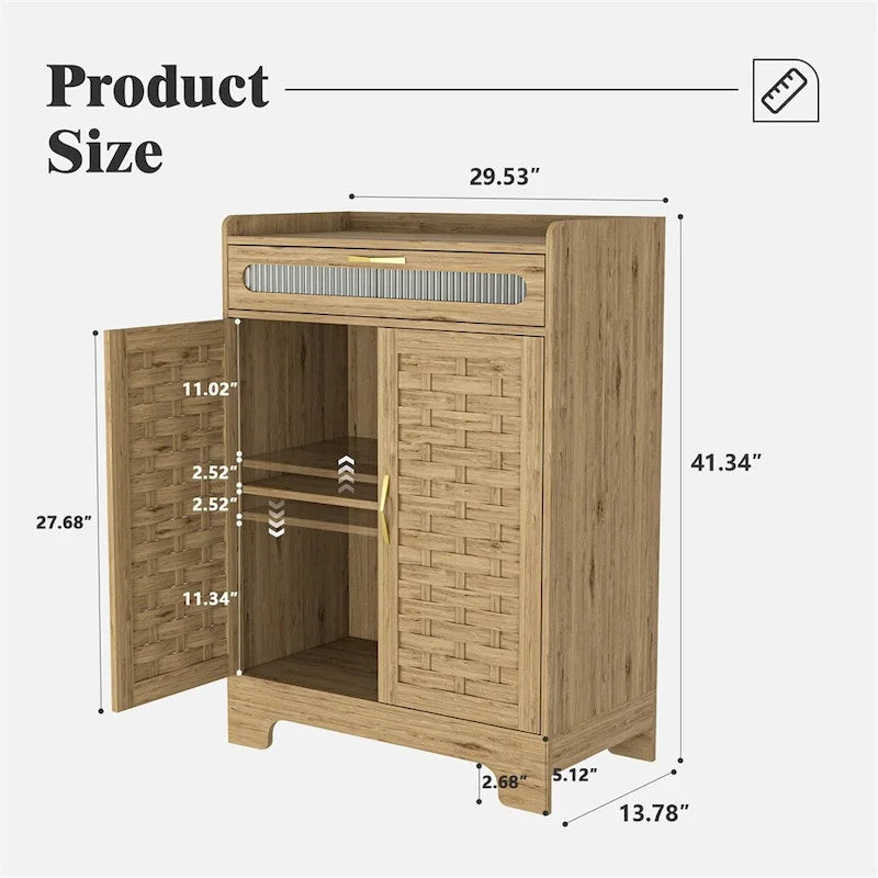 Modern Farmhouse Buffet Sideboard with Drawer and Adjustable Shelf