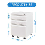 3 Drawer Mobile File Cabinet with Lock