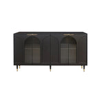 Accent Cabinet Wooden Cabinet with 4 Glass Doors