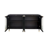 Accent Cabinet Wooden Cabinet with 4 Glass Doors