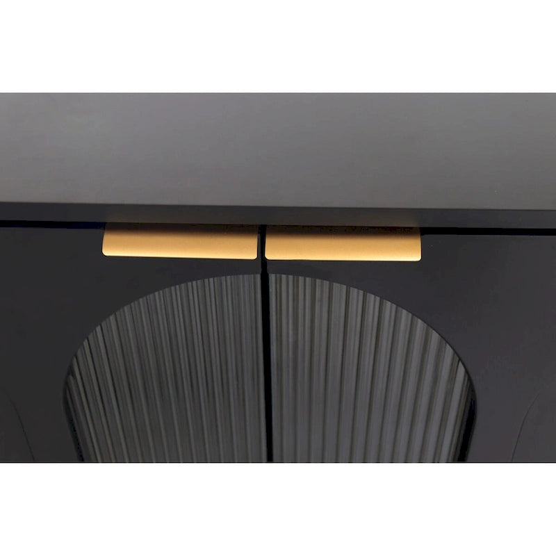 Accent Cabinet Wooden Cabinet with 4 Glass Doors