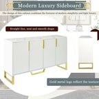 Kitchen Sideboard Cabinet with 4 Doors, Meta handles, Legs and Adjustable Shelves - 60L x 15.7W x 34H