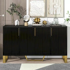 Kitchen Sideboard Cabinet with 4 Doors, Meta handles, Legs and Adjustable Shelves - 60L x 15.7W x 34H