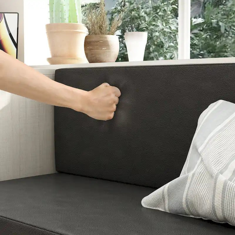 Modern White Shoe Storage Bench with Black Cushion and Adjustable Rack