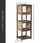 Open-Shelf Storage Unit with Vented Design, Brown and Gray 42 3/4Hx14.5Lx11 3/4W