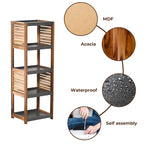 Open-Shelf Storage Unit with Vented Design, Brown and Gray 42 3/4Hx14.5Lx11 3/4W