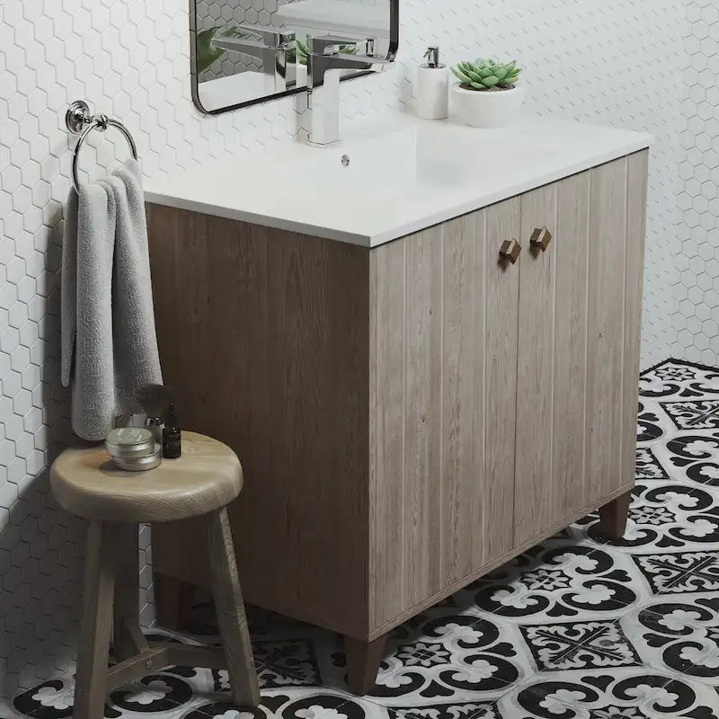 16.5 Square Wall-Mount Bathroom Sink Brown