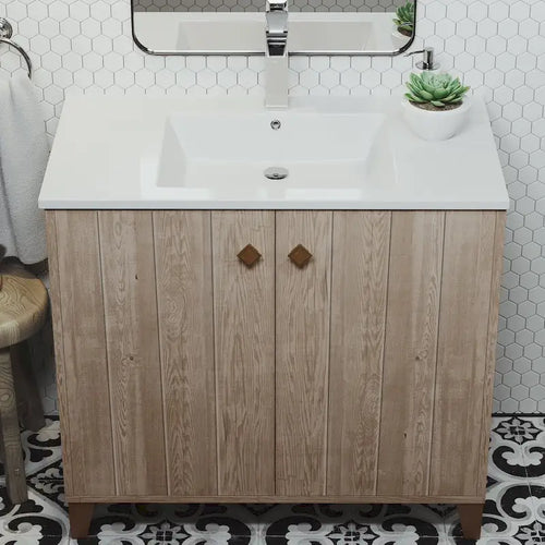 16.5 Square Wall-Mount Bathroom Sink Brown
