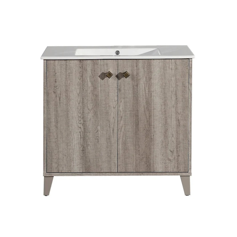 16.5 Square Wall-Mount Bathroom Sink Brown