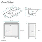 16.5 Square Wall-Mount Bathroom Sink Brown