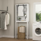 Bathroom Storage Cabinet Over Toilet with Adjustable Shelves Barn Door