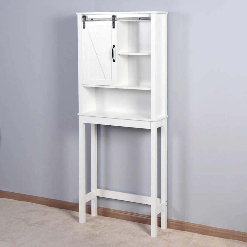 Bathroom Storage Cabinet Over Toilet with Adjustable Shelves Barn Door