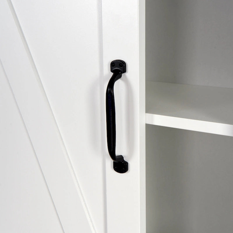 Bathroom Storage Cabinet Over Toilet with Adjustable Shelves Barn Door