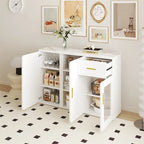 Modern Wood Buffet Cabinet with Doors and Drawers