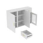 Modern Wood Buffet Cabinet with Doors and Drawers
